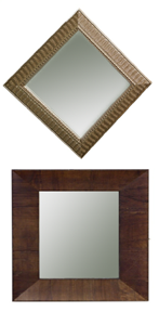 square mirrors in silver wooden frames