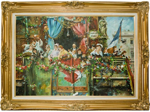 framed Cirneval Di Roma original oil painting by Bill Hickman